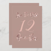 Save The Date Enregistrer Le Rose De La Date Décembre (Devant / Derrière)
