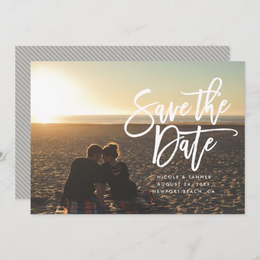 Save The Date Enregistrer le script Date, horizontal, paysage (Devant / Derrière)