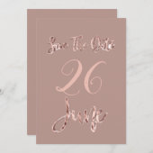 Save The Date Enregistrer Le Script Or Rose Date June Party (Devant / Derrière)