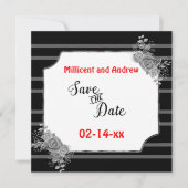 Save The Date Enregistrer le texte personnalisé Texte noir et bl (Devant)