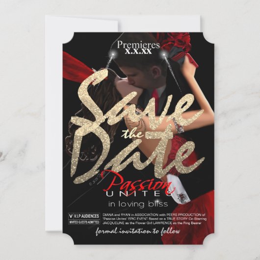 Save The Date Enregistrer le ticket de date (Devant)