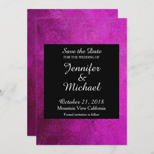 Save The Date Enregistrer l'écriture manuscrite Mariage date ros (Devant / Derrière)