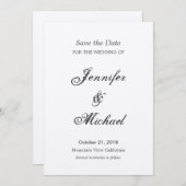 Save The Date Enregistrer l'écriture manuscrite Mariage date uni (Devant / Derrière)