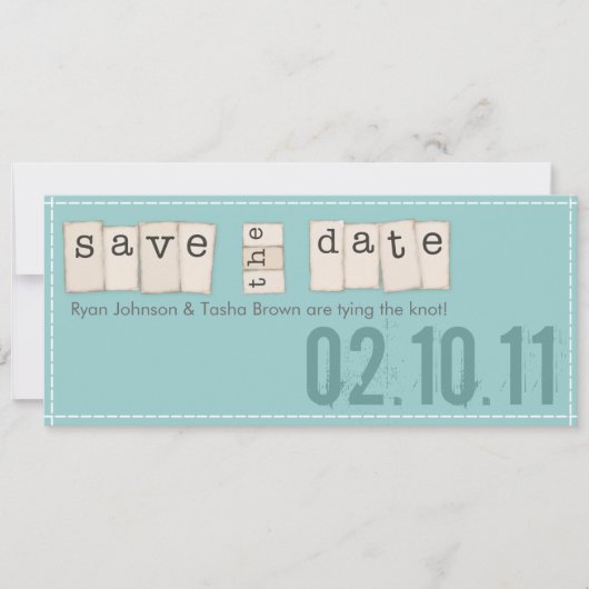 Save The Date Enregistrer les annonces de date {Turquoise Blue} (Devant)