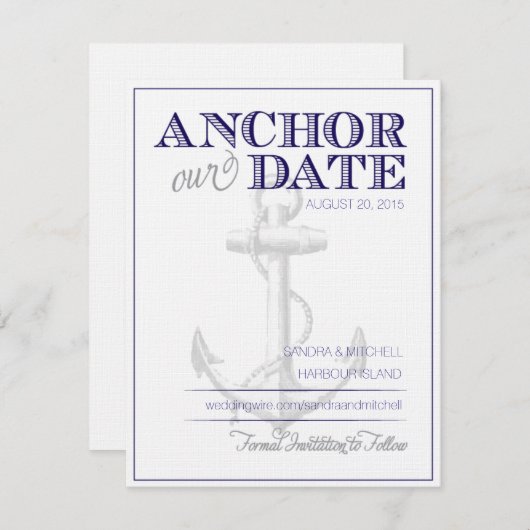 Save The Date Enregistrer les dates nautiques (Devant / Derrière)