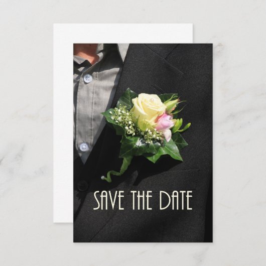 Save The Date Enregistrer les mariés de date Boutonniere (Devant / Derrière)