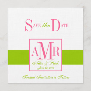 Save The Date Enregistrer les monogrammes de date pour le rose v