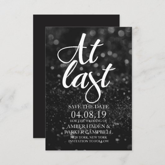 Save The Date Enregistrer l'Invitation de date | À Dernier Fab (Devant / Derrière)