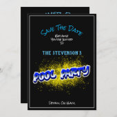 Save The Date Enregistrer l'invitation de la fête du pool de dat (Devant / Derrière)