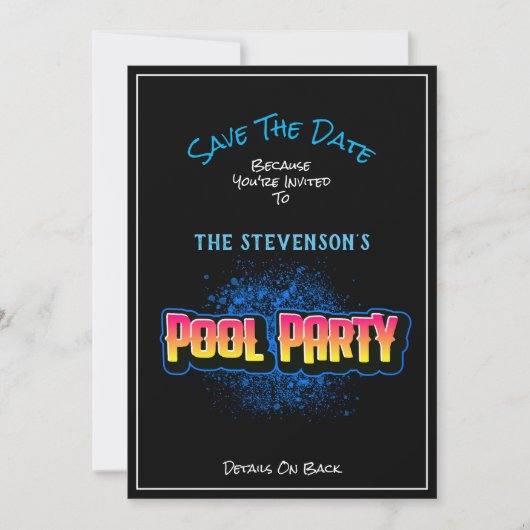 Save The Date Enregistrer l'invitation du groupe de dates noir (Devant)