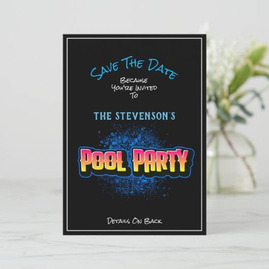 Save The Date Enregistrer l'invitation du groupe de dates noir (Debout devant)