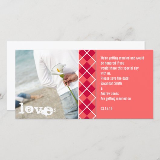 Save The Date Enregistrer l'invitation Jacquard date (Devant / Derrière)