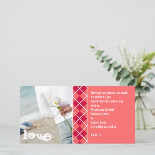 Save The Date Enregistrer l'invitation Jacquard date (Debout devant)