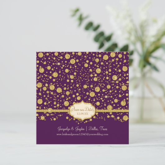 Save The Date Enregistrer notre date Gold Leaf Parties scintilla (Debout devant)