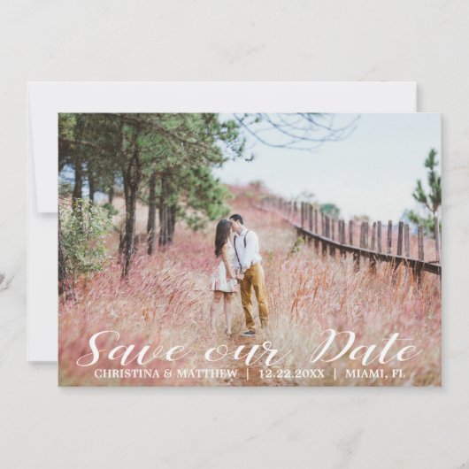Save The Date ENREGISTRER NOTRE DATE Mariage 4 PHOTOS Collage Bl (Devant)