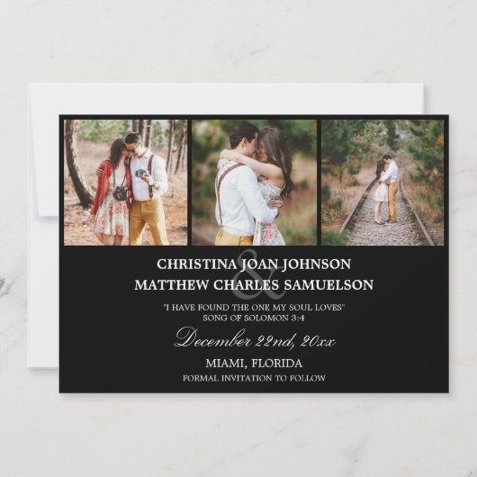 Save The Date ENREGISTRER NOTRE DATE Mariage 4 PHOTOS Collage no (Dos)