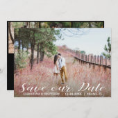 Save The Date ENREGISTRER NOTRE DATE Mariage 4 PHOTOS Collage no (Devant / Derrière)