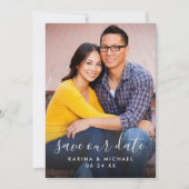 Save The Date Enregistrer Notre Date Modern manuscrit Script Pho (Devant)