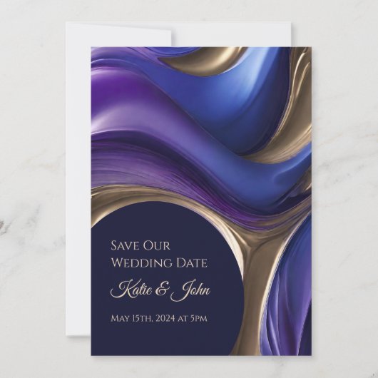Save The Date Enregistrer notre Mariage Date- Photo moderne- (Devant)