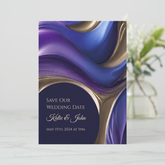 Save The Date Enregistrer notre Mariage Date- Photo moderne- (Debout devant)