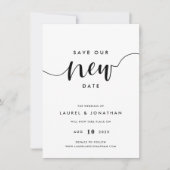Save The Date Enregistrer notre nouvelle date Mariage report (Devant)