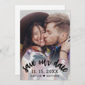 Save The Date Enregistrer notre photo Mariage de script moderne (Devant / Derrière)