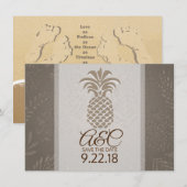Save The Date Enregistrez la Date Ananas (Devant / Derrière)