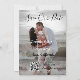 Save The Date Enregistrez la date code QR simple minimal détails