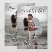 Save The Date Enregistrez la date code QR simple minimal détails (Devant / Derrière)