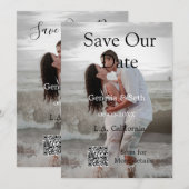 Save The Date Enregistrez la date code QR simple minimal détails (Devant / Derrière)