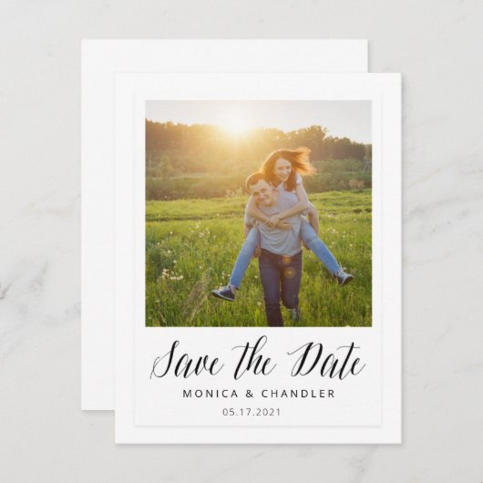 Save The Date Enregistrez la date de style photo instantanée (Devant / Derrière)