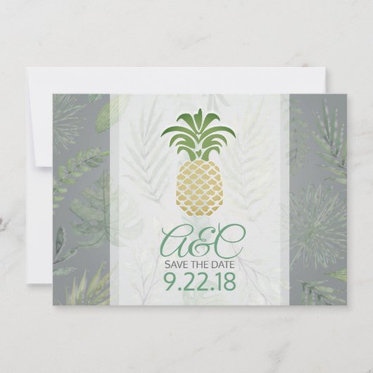 Save The Date Enregistrez la date Thème de l'ananas (Devant)