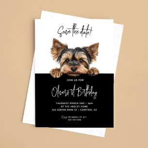 Save The Date Enregistrez la date Yorkshire Terrier 1er annivers