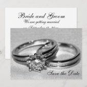 Save The Date Ensemble de bague de mariage diamant Enregistrer l (Devant / Derrière)