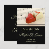 Save The Date Ensemble de coeurs mariages (Devant / Derrière)