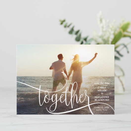 Save The Date ENSEMBLE Élégant mariage photo Enregistrer la date (Debout devant)