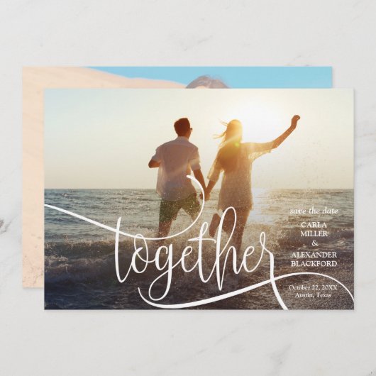 Save The Date ENSEMBLE Élégant mariage photo Enregistrer la date (Devant / Derrière)
