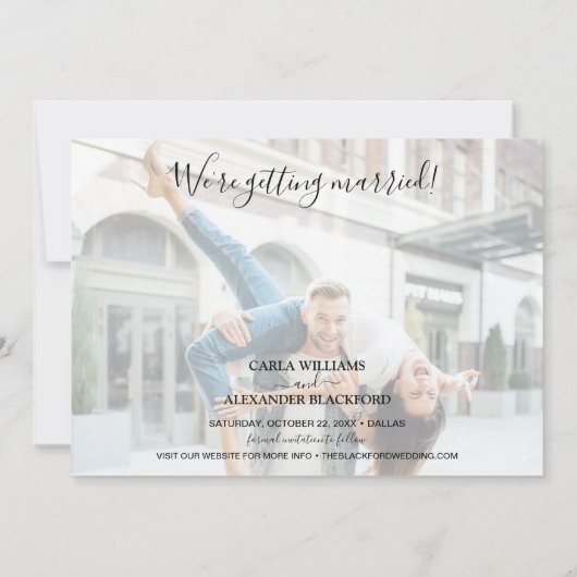 Save The Date ENSEMBLE Élégant mariage photo Enregistrer la date (Dos)