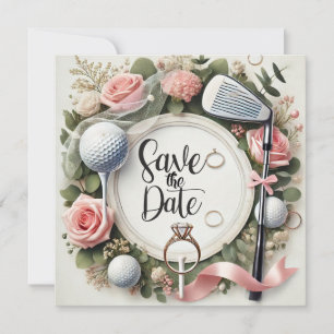 Save The Date Enterrement de vie de jeune fille Golf avec une ba
