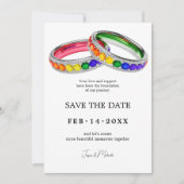 Save The Date 🌈 Entrelacé dans la Fierté Enregistrez la Date av (Devant)