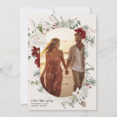 Save The Date Épinette et dentelle | Photo Mariage Florals d'hiv (Devant)