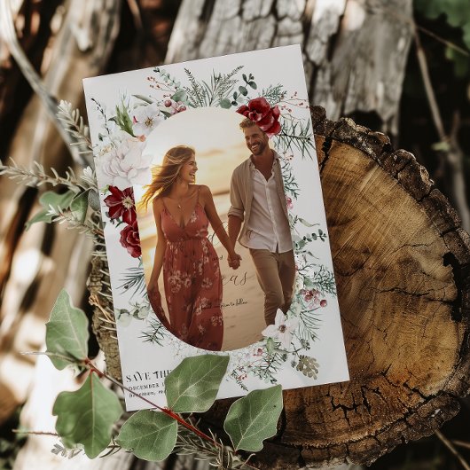 Save The Date Épinette et dentelle | Photo Mariage Florals d'hiv