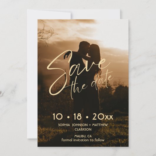 Save The Date Épingle de mariage dessinée à la main minimale (Devant)