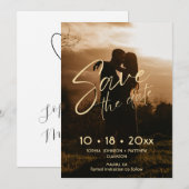 Save The Date Épingle de mariage dessinée à la main minimale (Devant / Derrière)
