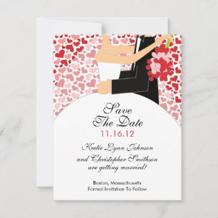 Save The Date Épouse Coeur & Salle Enregistrer L'Invitation Date
