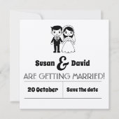 Save The Date Épouse mignonne et salle Enregistrer la date (Devant)