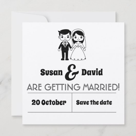 Save The Date Épouse mignonne et salle Enregistrer la date (Devant)