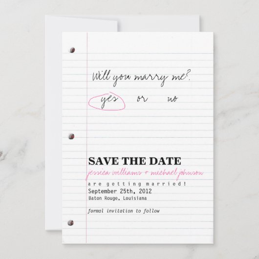 Save The Date Épouses du lycée Enregistrer la date (Devant)