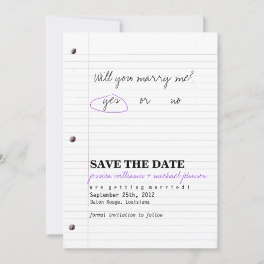 Save The Date Épouses du lycée Enregistrer la date (Devant)