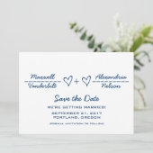 Save The Date Équation Coeur Bleu Enregistrer l'Invitation Date (Debout devant)